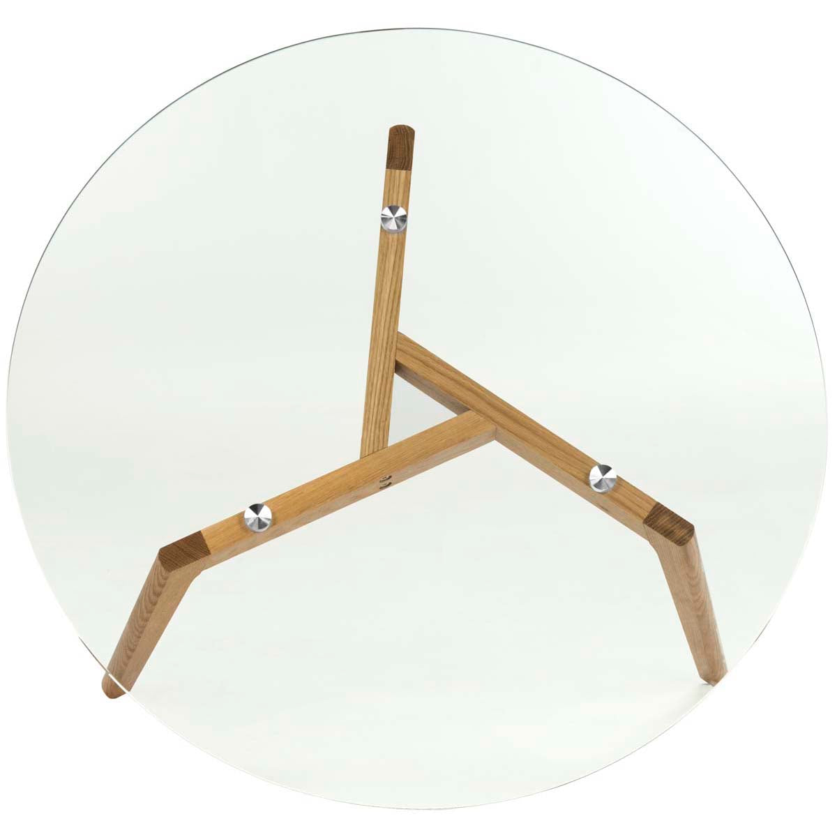 Safavieh Marjoram Round Glass Coffee Table , FOX8209 - Clear/Oak