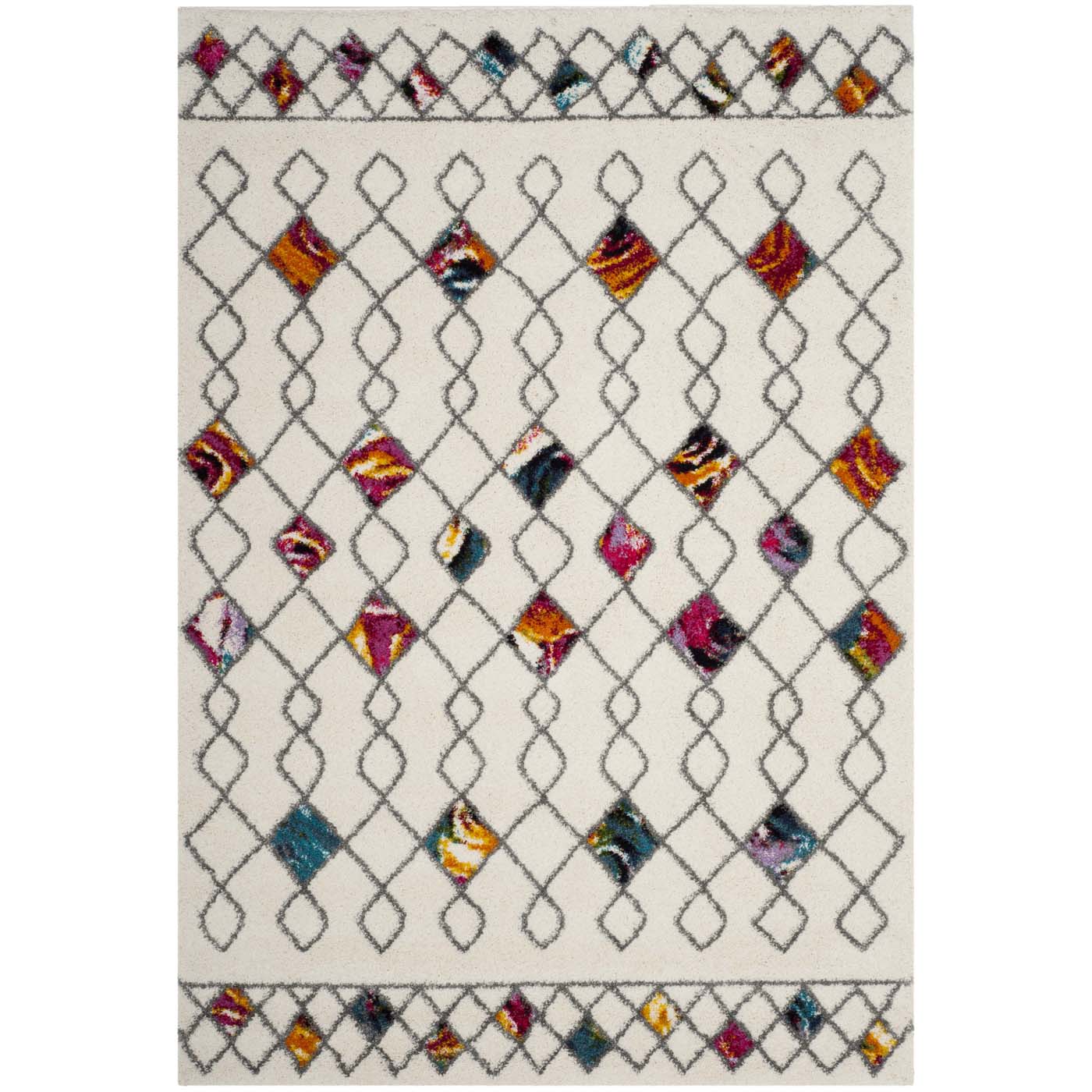 Safavieh Fiesta Shag 361 Rug, FSG361 - Cream / Multi