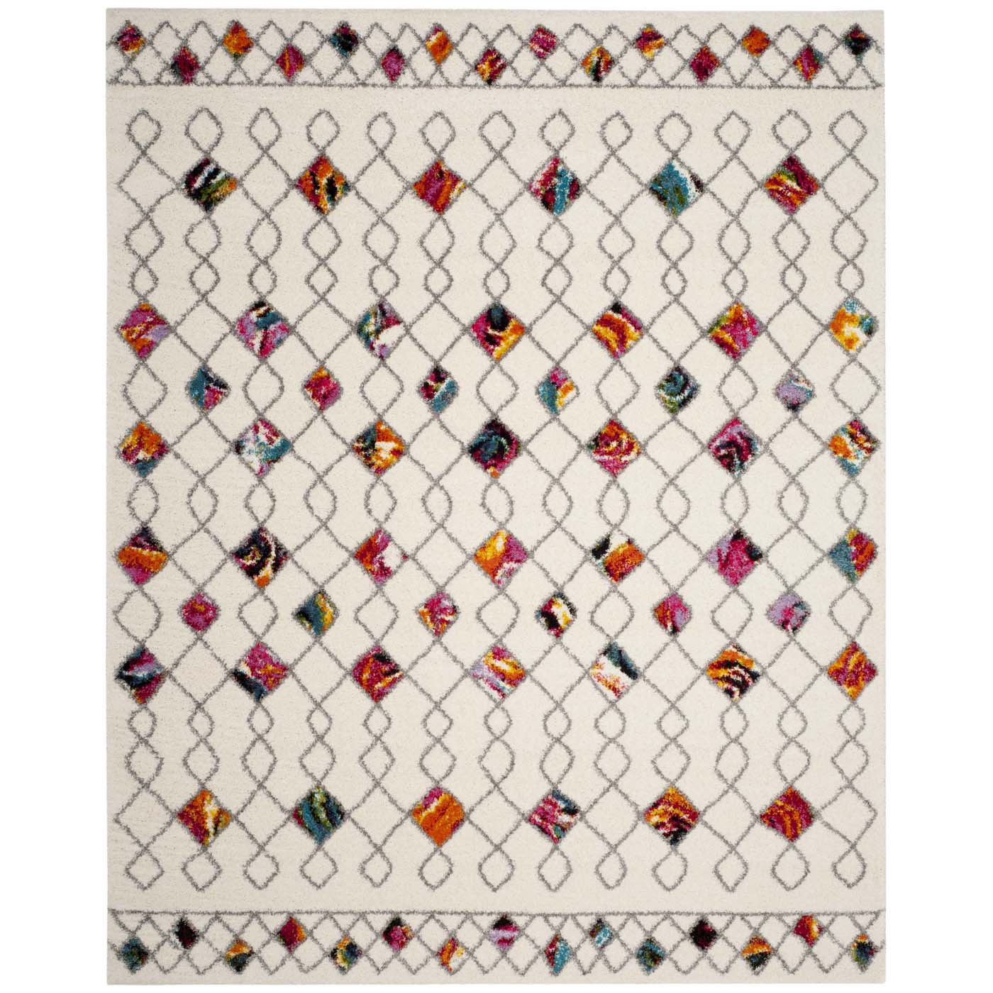 Safavieh Fiesta Shag 361 Rug, FSG361 - Cream / Multi