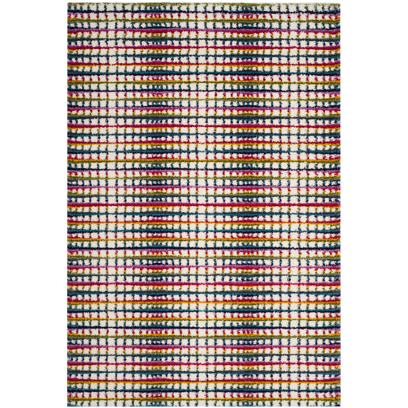 Safavieh Fiesta Shag 362 Rug, FSG362 - Cream / Multi