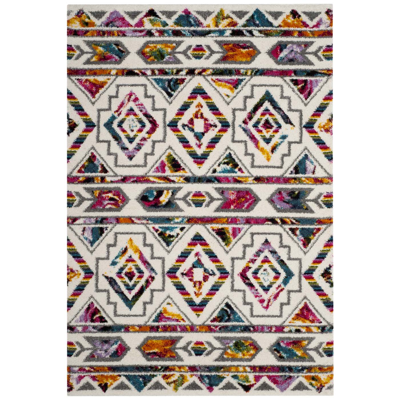Safavieh Fiesta Shag 365 Rug, FSG365 - Cream / Multi