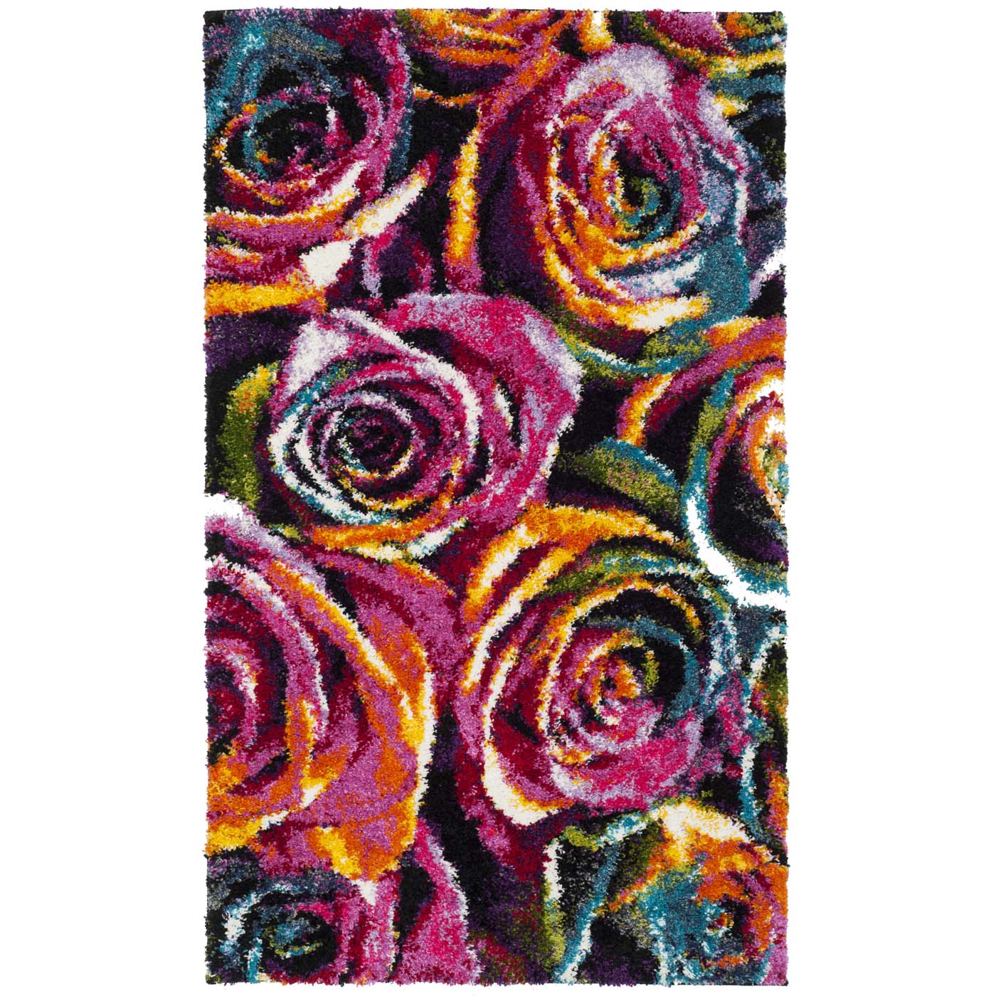 Safavieh Fiesta Shag 366 Rug, FSG366 - Fuchsia / Multi