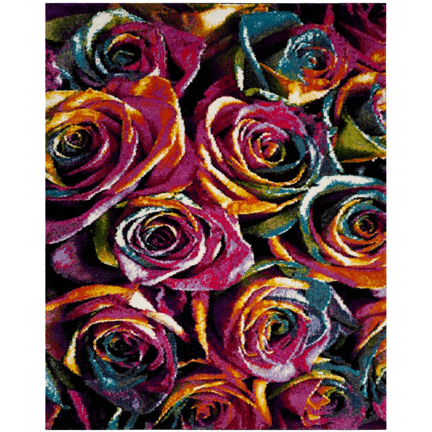 Safavieh Fiesta Shag 366 Rug, FSG366 - Fuchsia / Multi