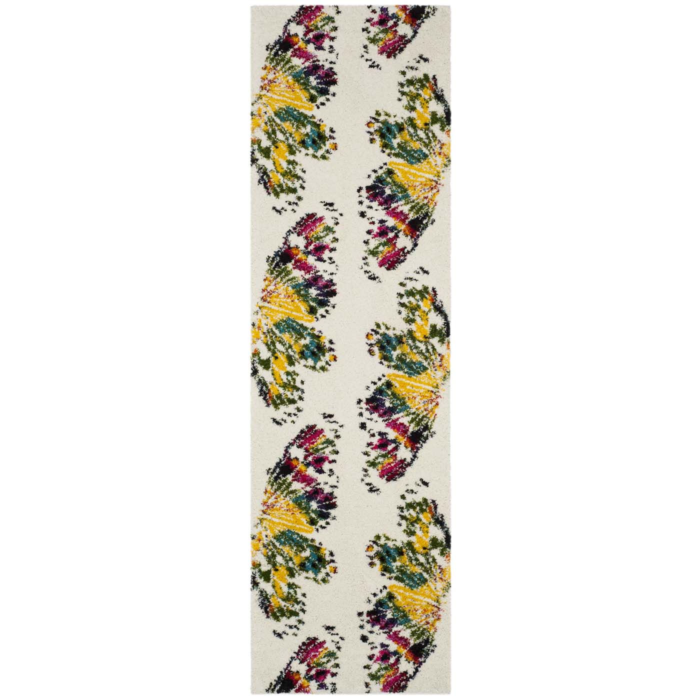 Safavieh Fiesta Shag 368 Rug, FSG368 - Cream / Multi