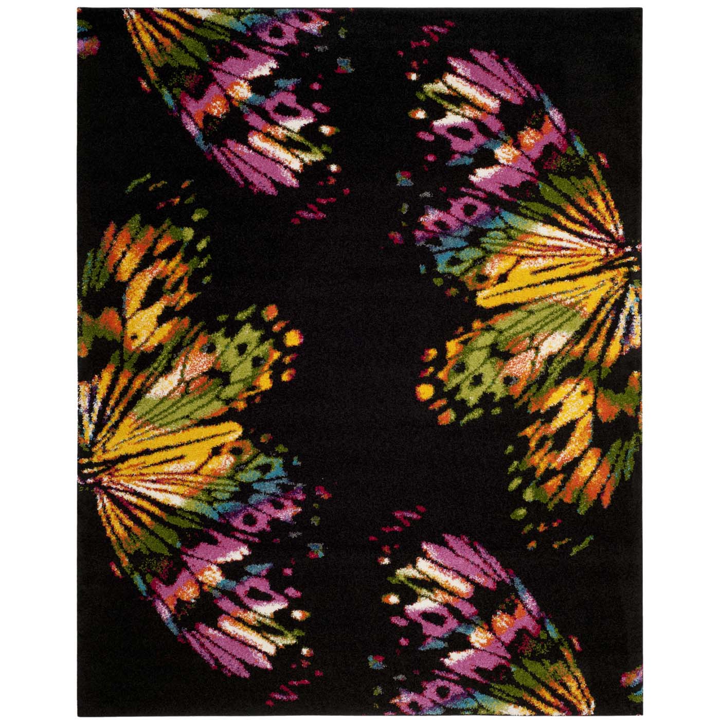 Safavieh Fiesta Shag 368 Rug, FSG368 - Black / Yellow