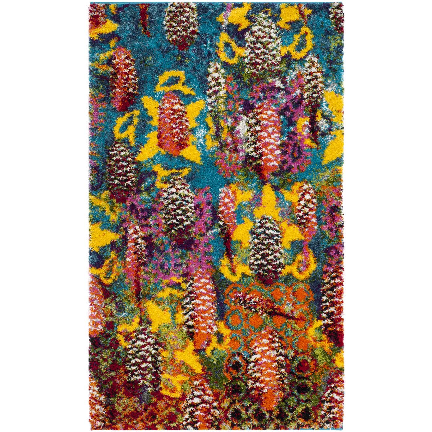 Safavieh Fiesta Shag 369 Rug, FSG369 - Turquoise / Multi