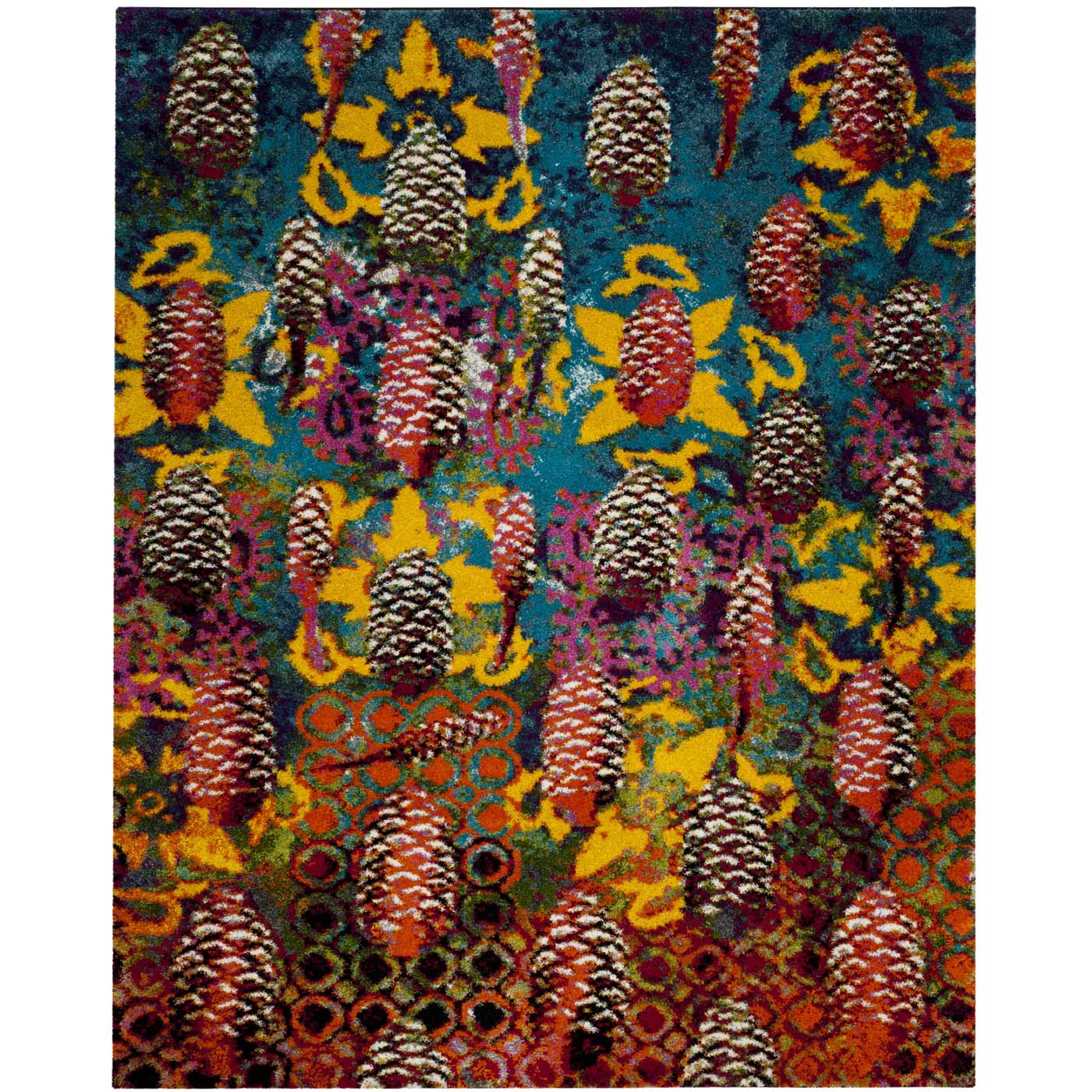 Safavieh Fiesta Shag 369 Rug, FSG369 - Turquoise / Multi