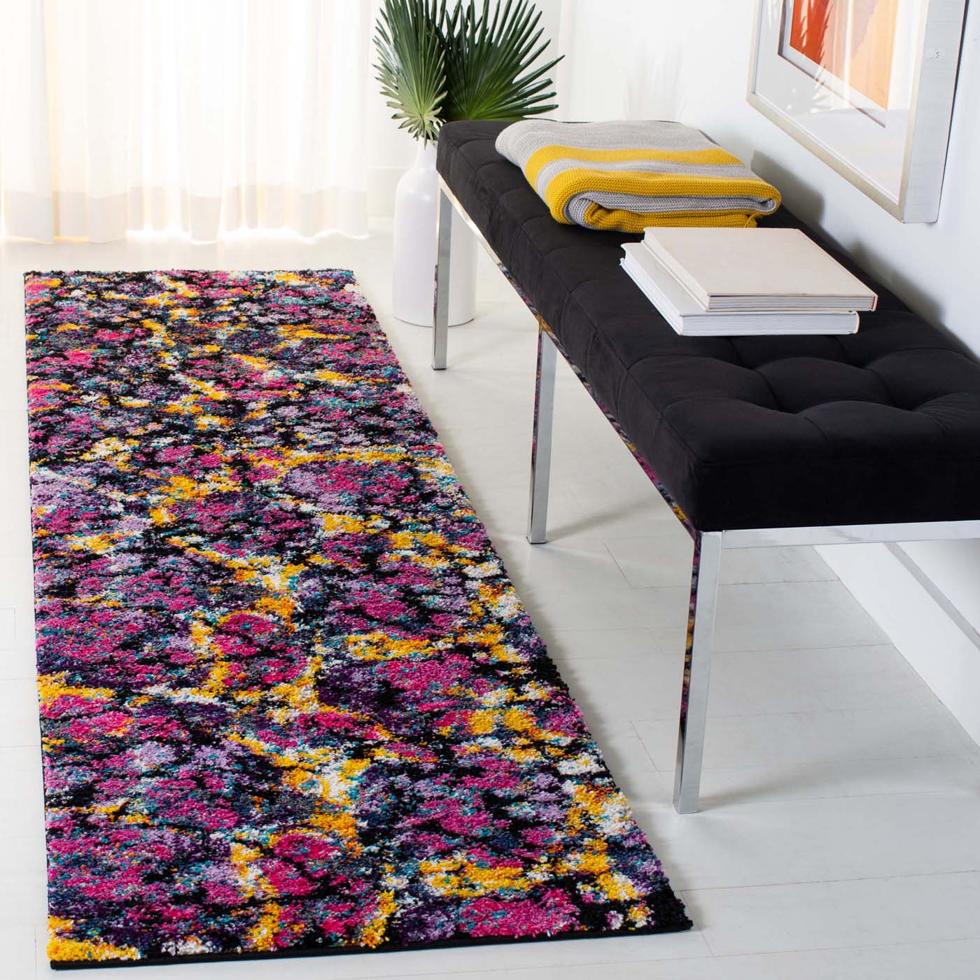 Safavieh Fiesta Shag 370 Rug, FSG370 - Lavander / Multi