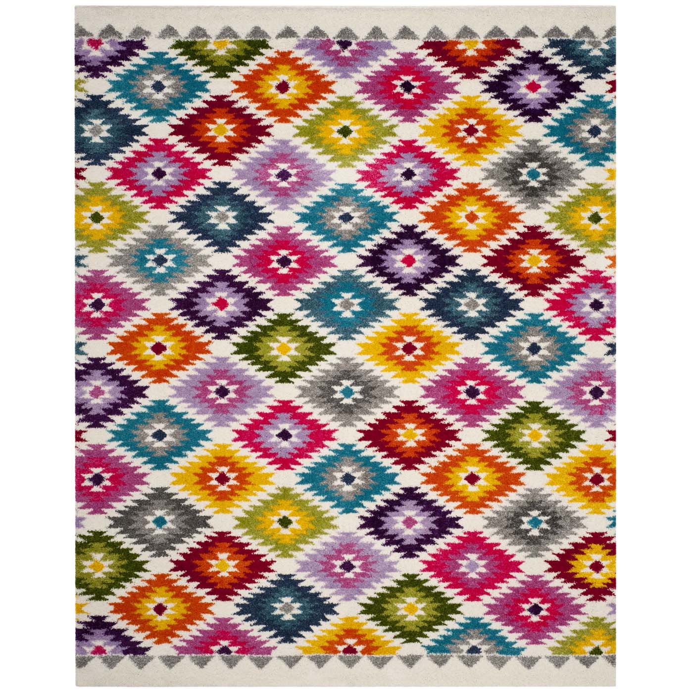 Safavieh Fiesta Shag 374 Rug, FSG374 - Cream / Multi