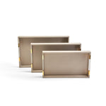 Two's Company S/3 Taupe Decorative Rectangle Trays