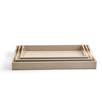 Two's Company S/3 Taupe Decorative Rectangle Trays