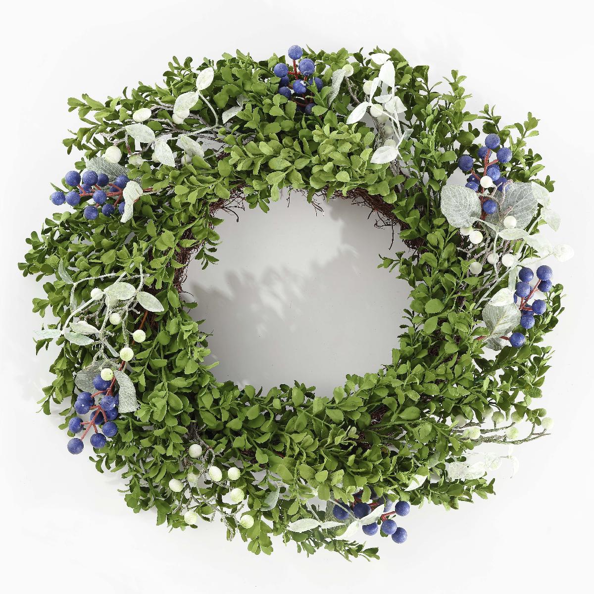 Safavieh Faux 24 Boxwood & Berry Wreath , FXP1038
