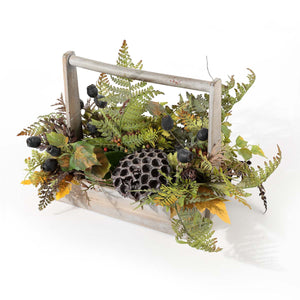 Safavieh Faux 25 Inch Lotus & Fern Wood Planter , FXP1065