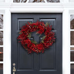 Safavieh Faux 30 Berry & Pine Led Wreath , FXP1093 - Deep Red / Green