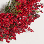 Safavieh Faux 30 Berry & Pine Led Wreath , FXP1093 - Deep Red / Green