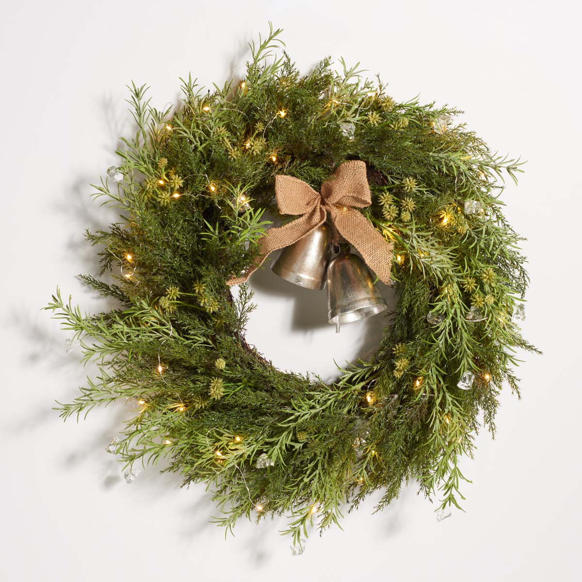 Safavieh Faux 22 Pine Led Wreath , FXP1096 - Green