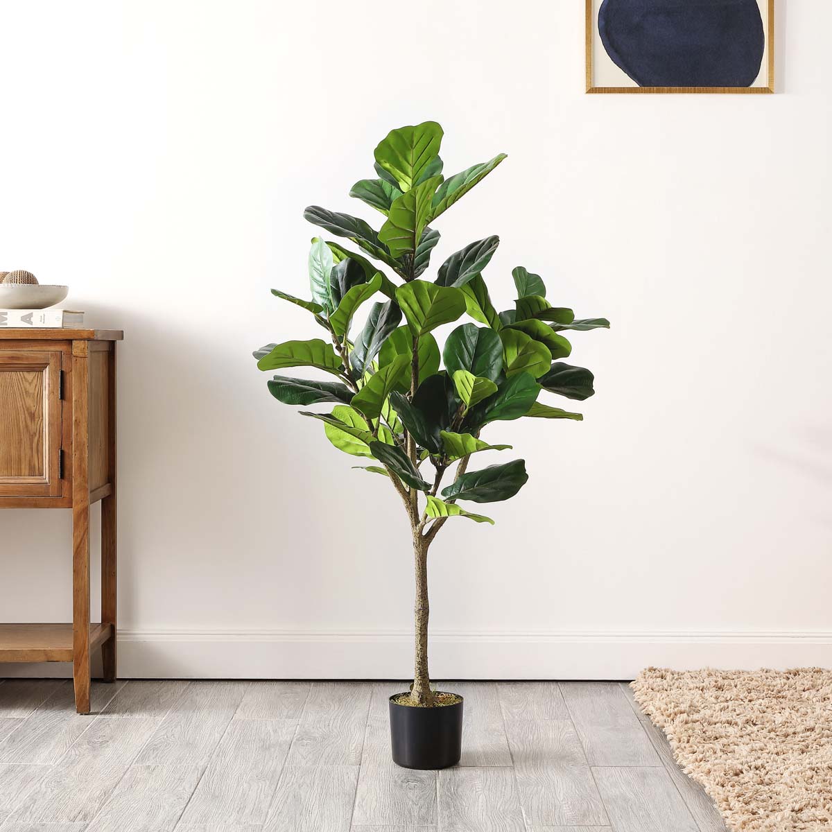 Safavieh Faux Fiddle Leaf Fig 50 Potted Tree , FXP2002 - Green