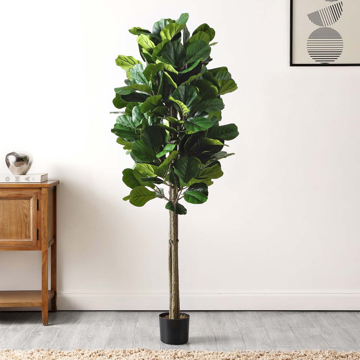 Safavieh Faux Fiddle Leaf Fig 72 Potted Tree , FXP2004 - Green