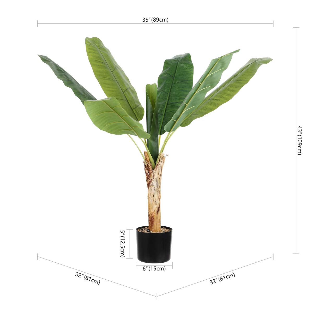 Safavieh Faux Banana Leaf 40 Potted Tree , FXP2009 - Green