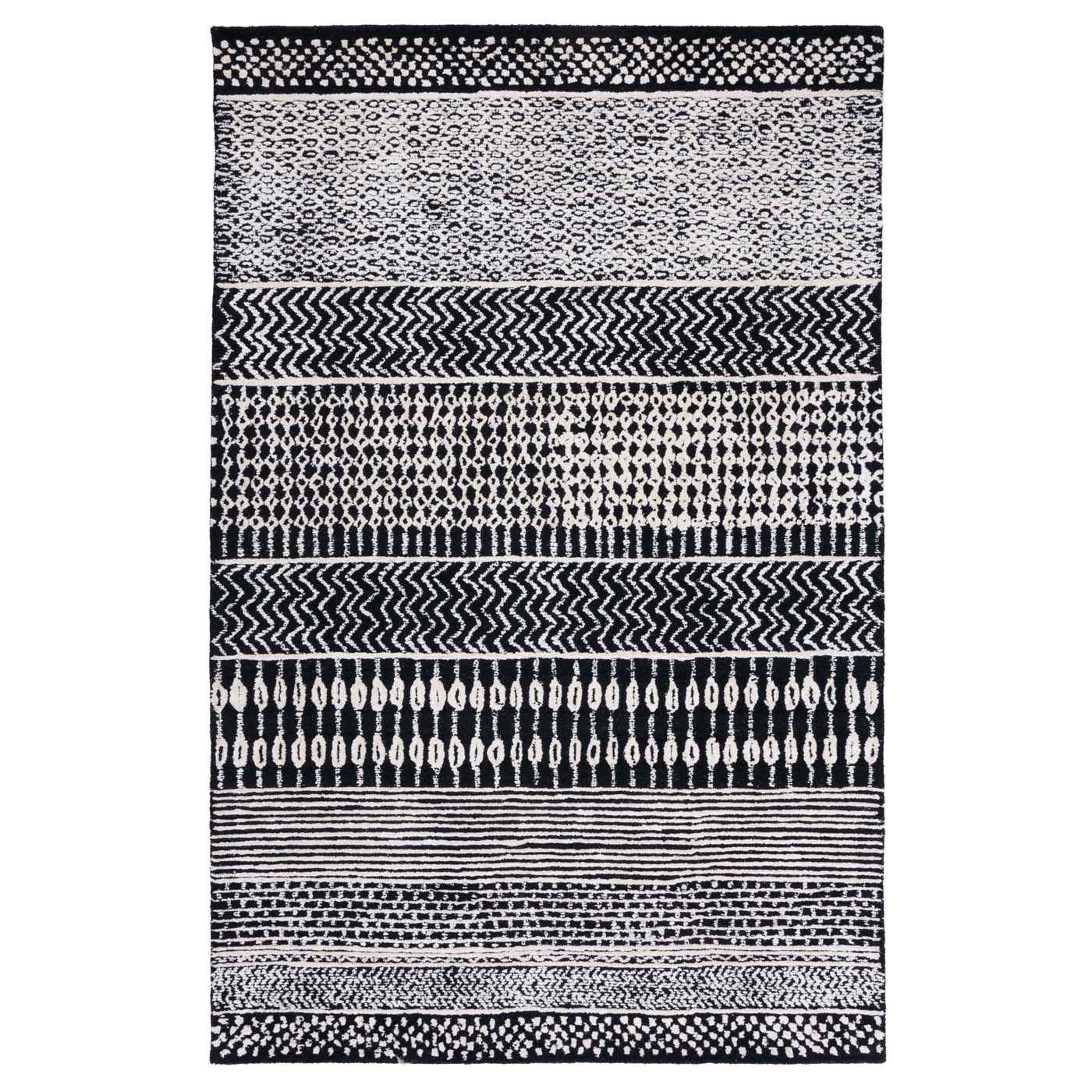 Safavieh Glamour 538 Rug, GLM538 - Black / Ivory