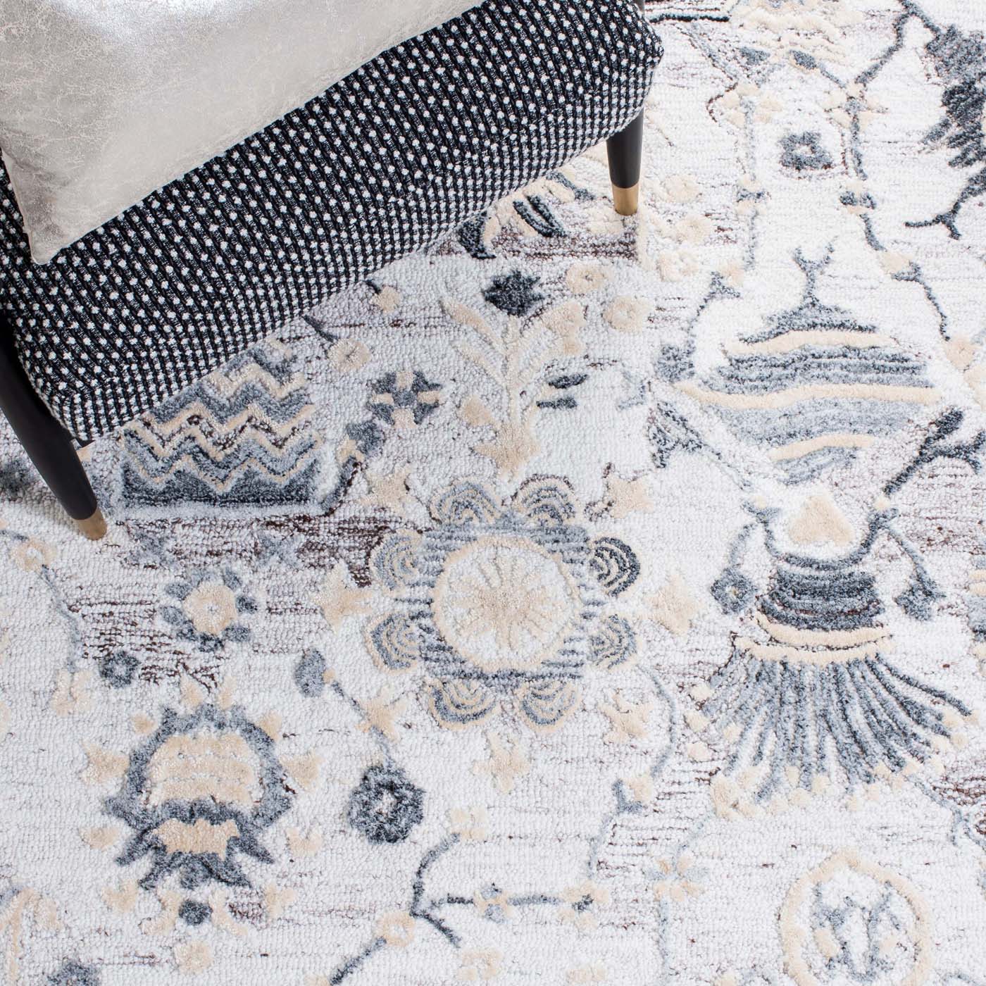 Safavieh Glamour 569 Rug, GLM569 - Light Brown / Grey