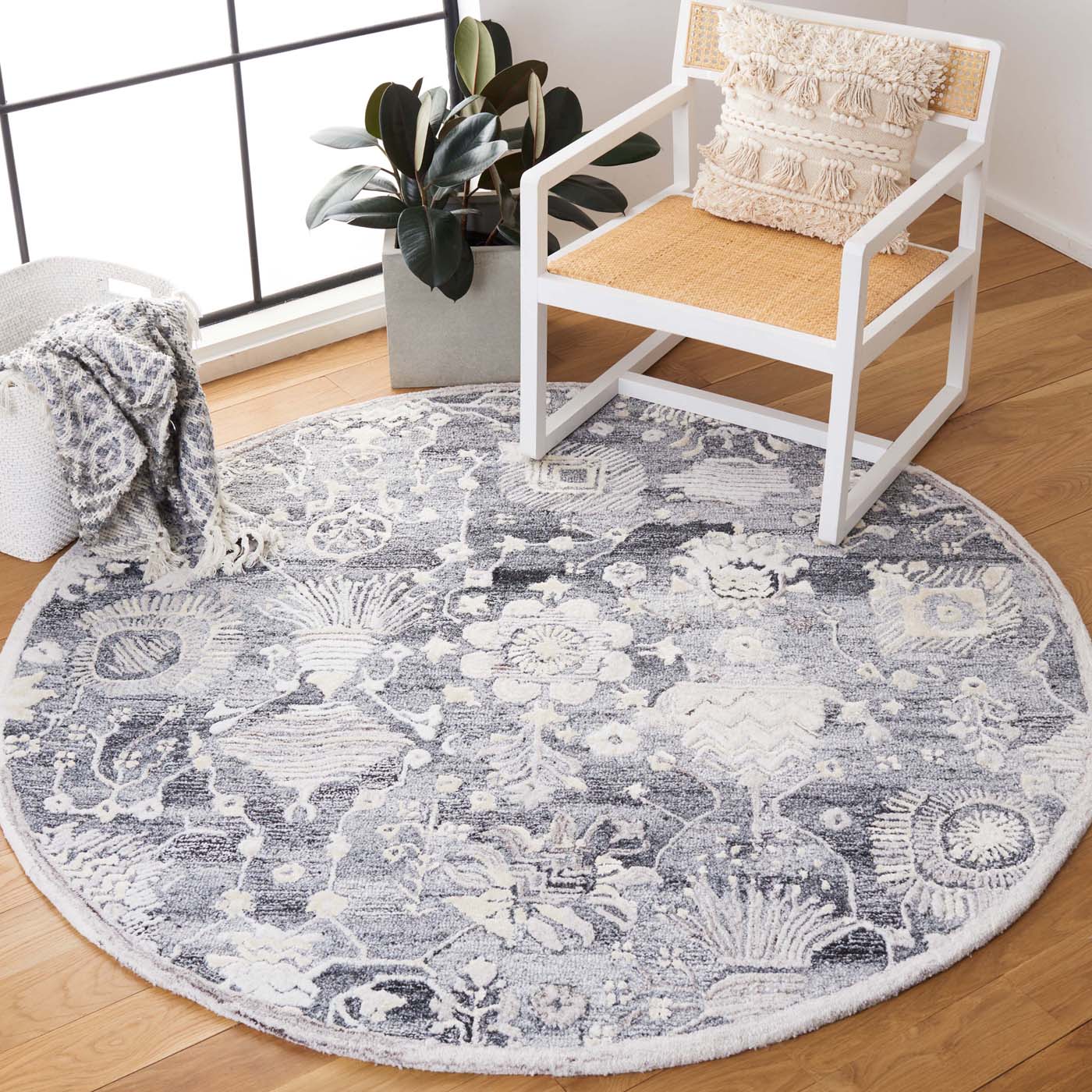 Safavieh Glamour 569 Rug, GLM569 - Grey / Ivory