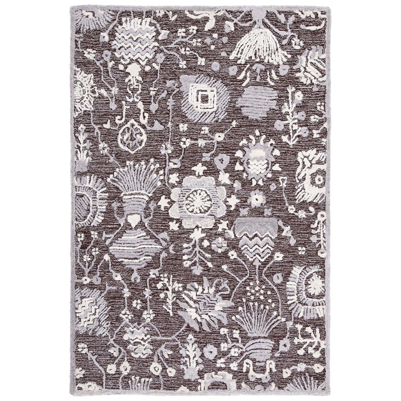 Safavieh Glamour 569 Rug, GLM569 - Dark Brown / Ivory