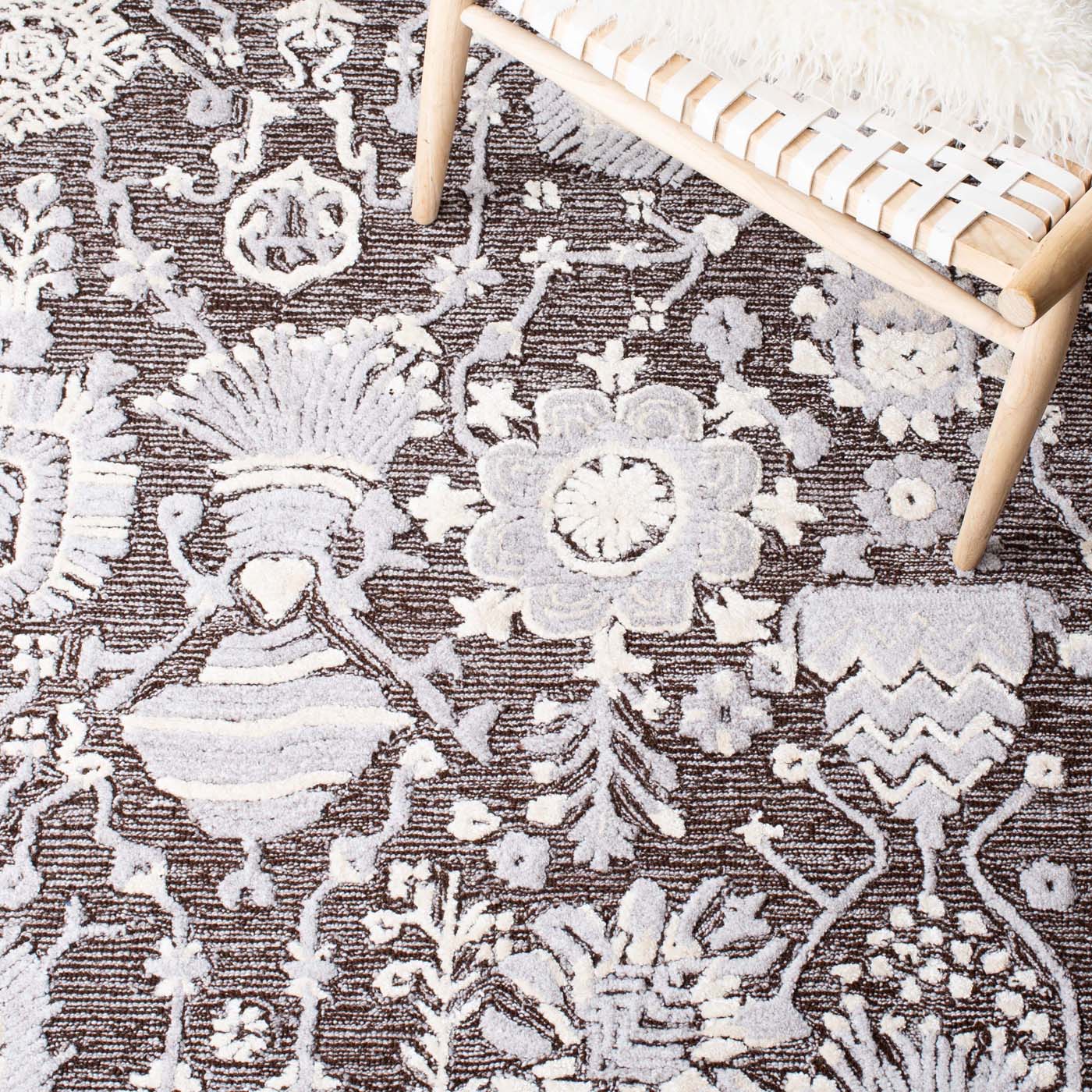 Safavieh Glamour 569 Rug, GLM569 - Dark Brown / Ivory