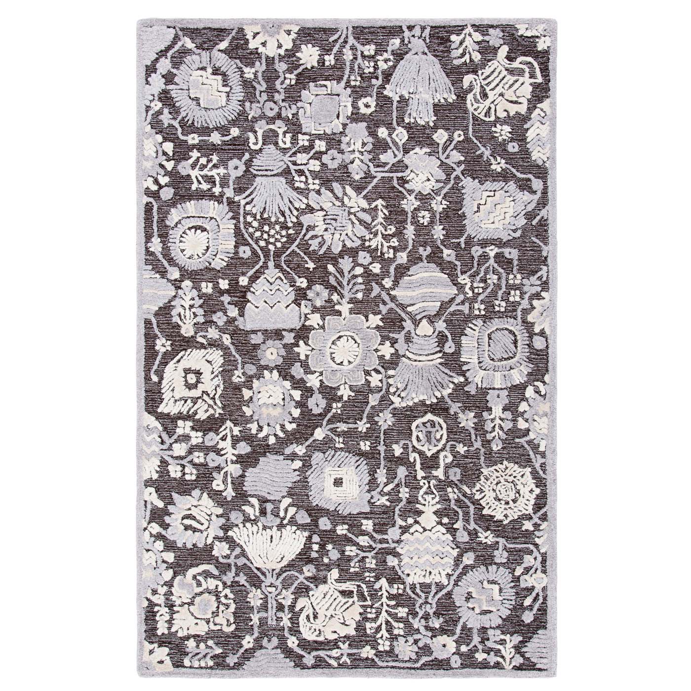 Safavieh Glamour 569 Rug, GLM569 - Dark Brown / Ivory