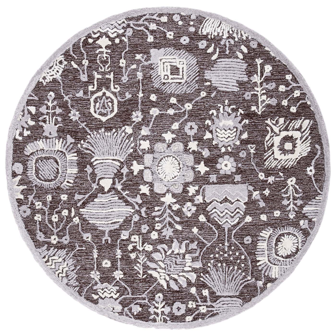 Safavieh Glamour 569 Rug, GLM569 - Dark Brown / Ivory