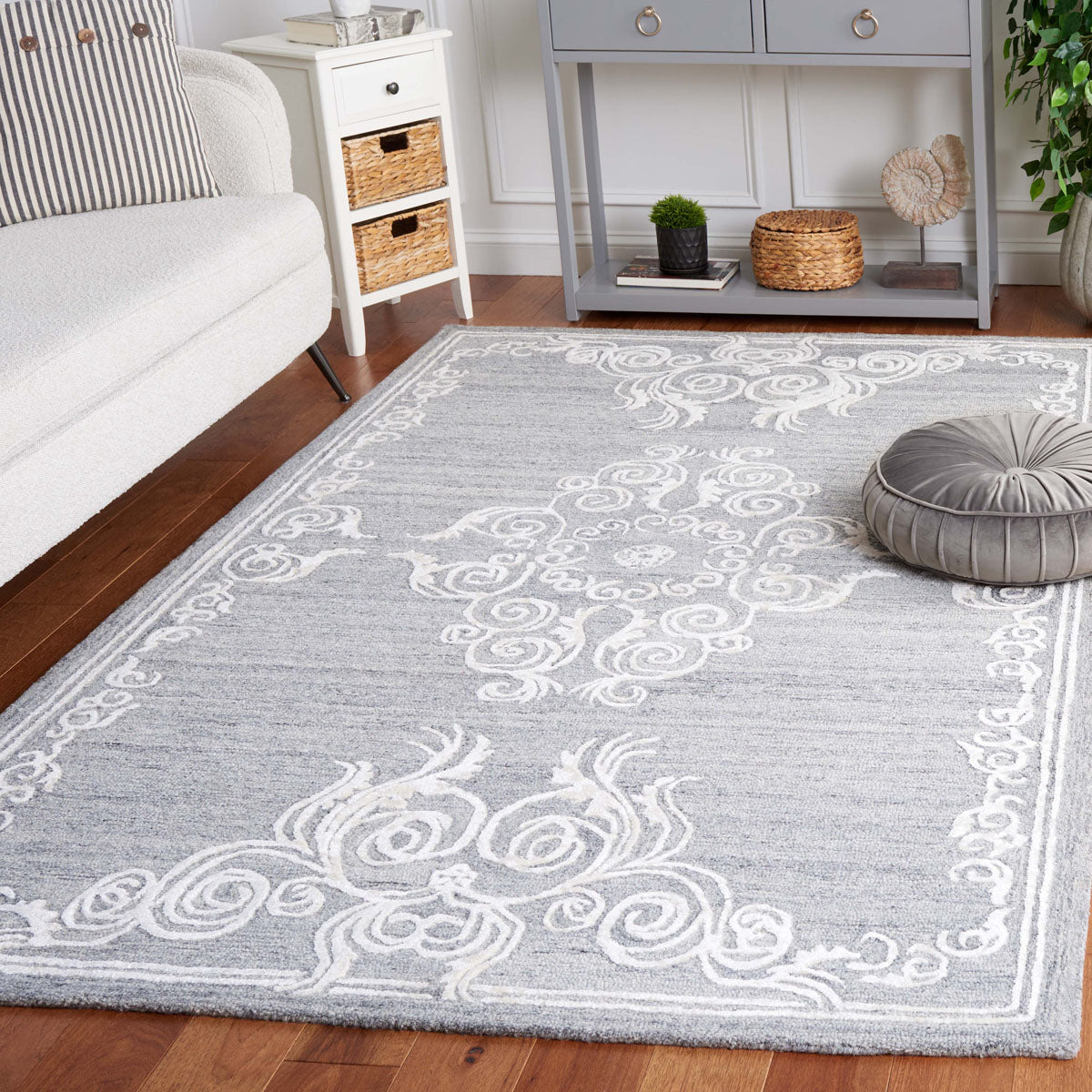 Safavieh Glamour 604 Rug, GLM604 - Grey / Ivory