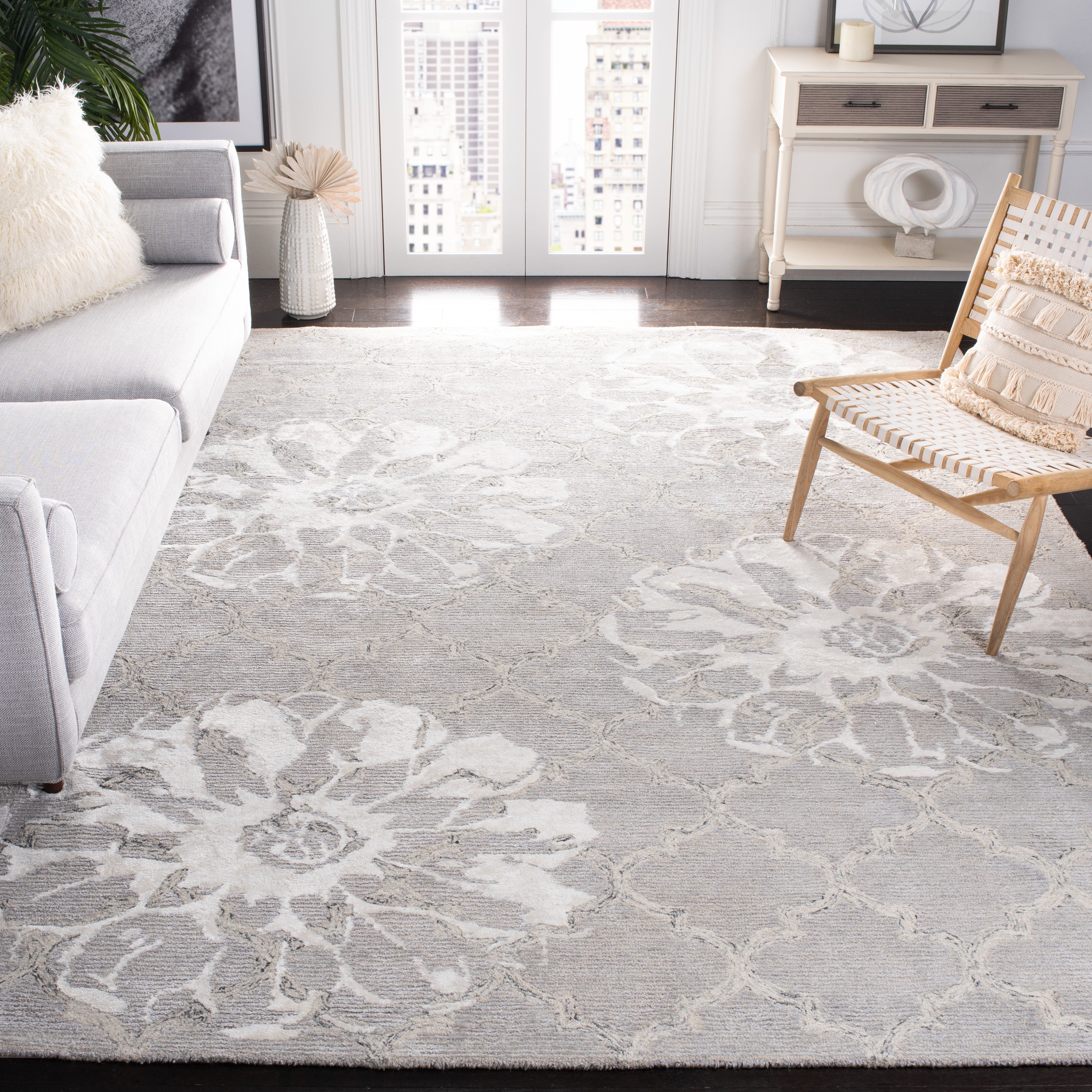 Safavieh Glamour 662 Rug, GLM662 - Silver / Ivory