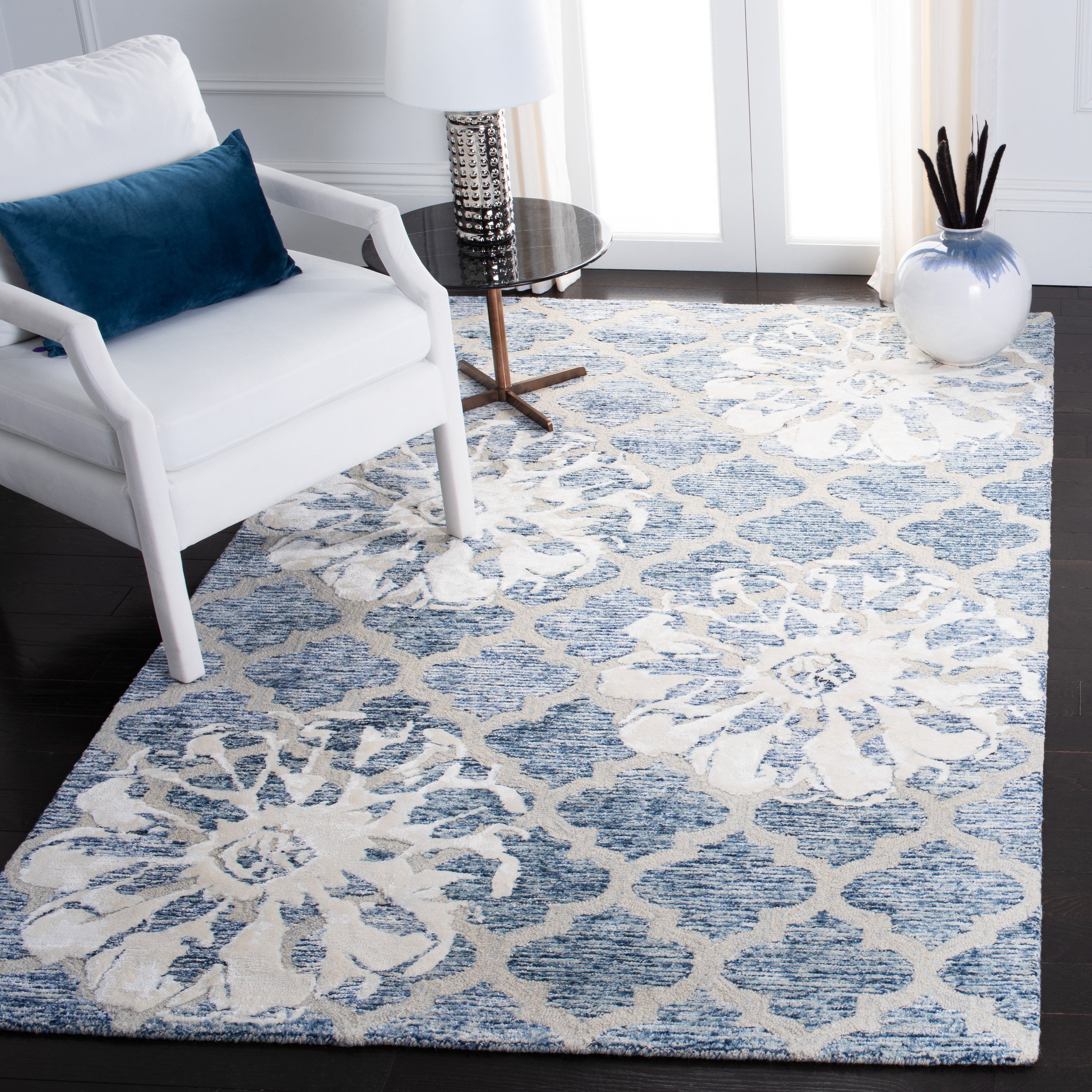 Safavieh Glamour 662 Rug, GLM662 - Navy / Ivory