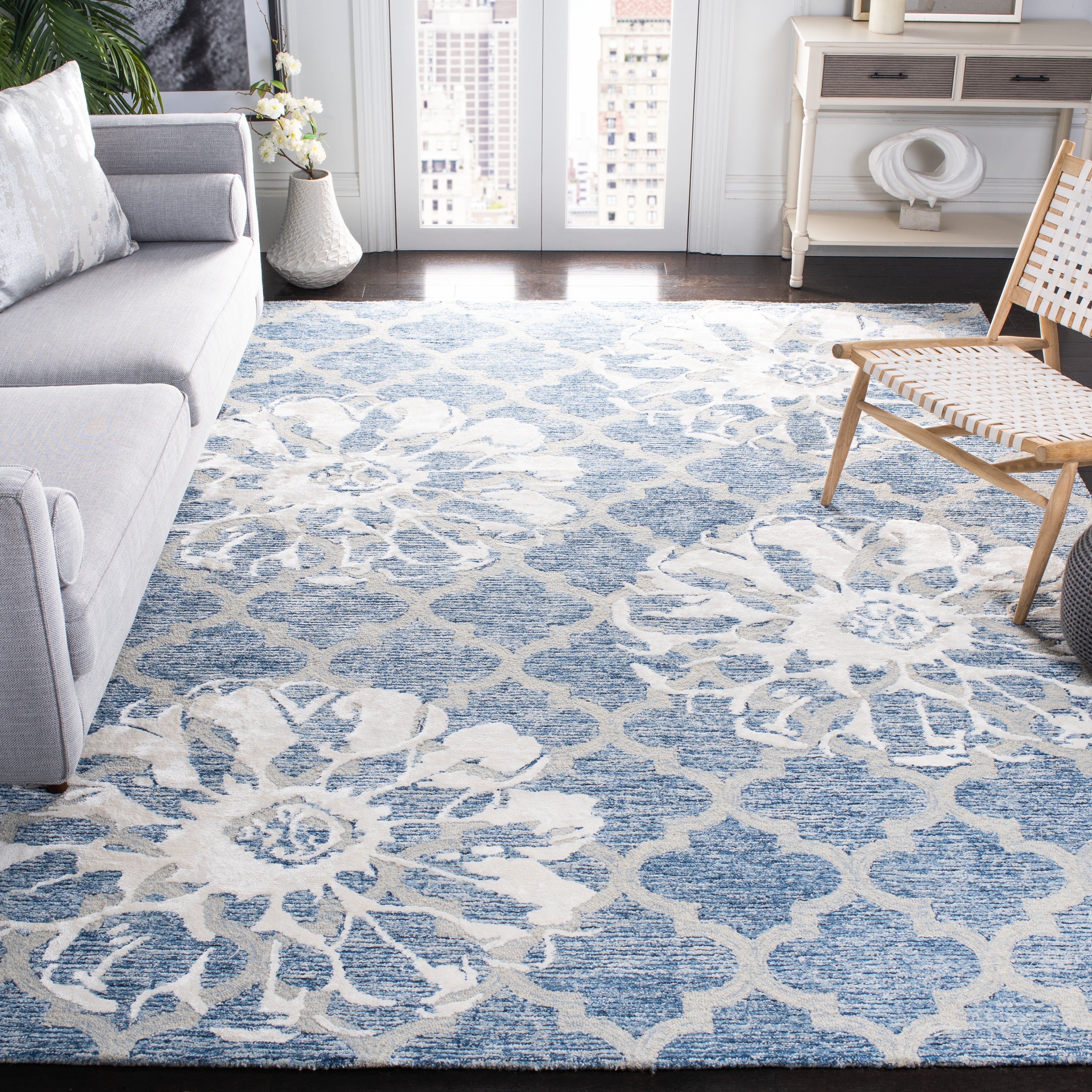 Safavieh Glamour 662 Rug, GLM662 - Navy / Ivory