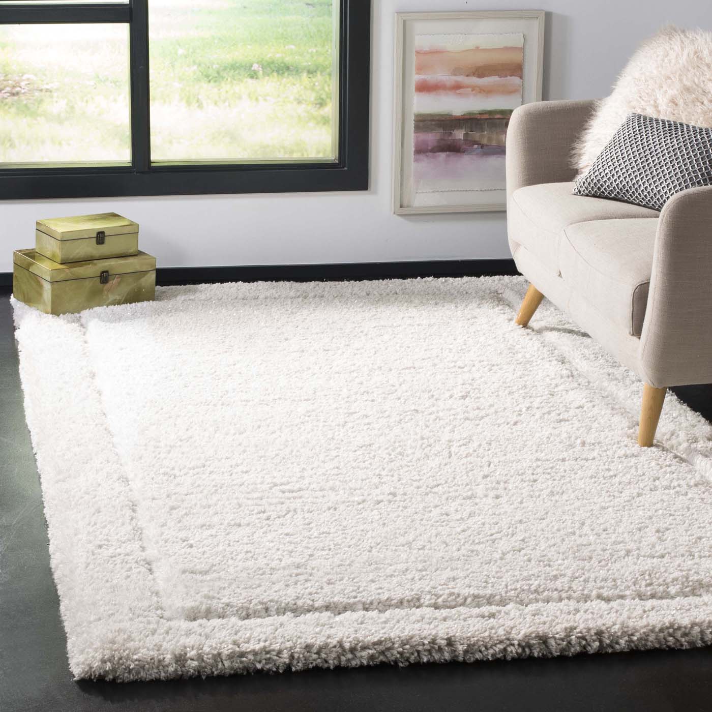 Safavieh Glamour Shag 101 Rug, GLS101 - Ivory