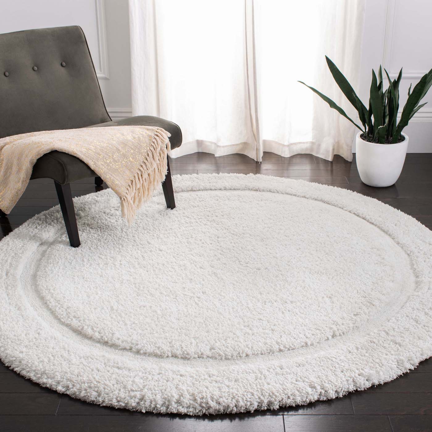 Safavieh Glamour Shag 101 Rug, GLS101 - Ivory