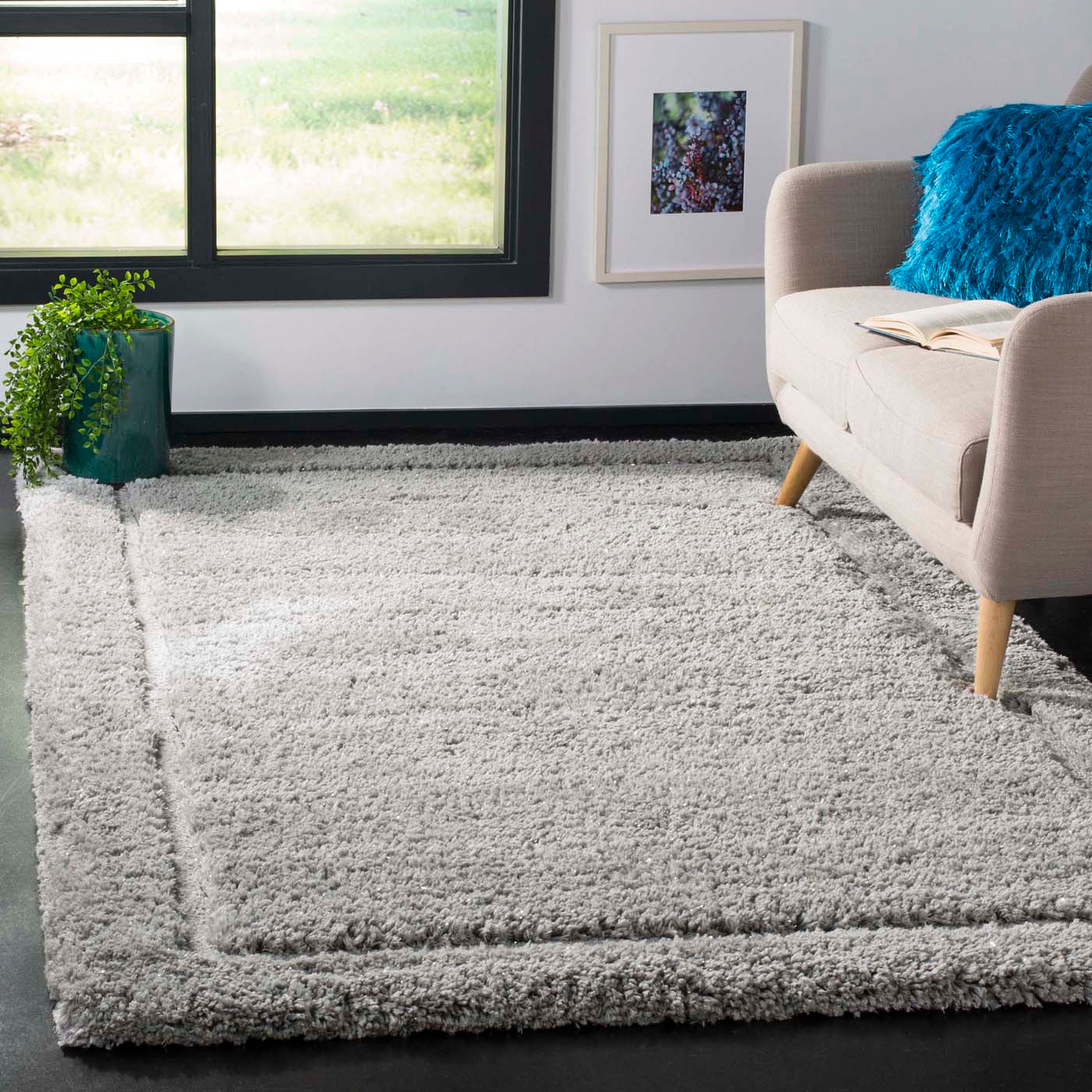 Safavieh Glamour Shag 101 Rug, GLS101 - Grey