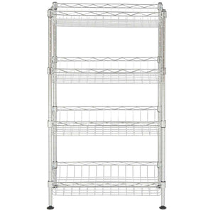 Safavieh Gaston 4 Tier Chrome Wire Mini Rack (17.7 In. W X 9.8 In. D X 31.5 In. H) , HAC1001