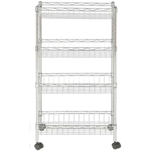 Safavieh Mario 4 Tier Chrome Wire Basket Rack , HAC1002
