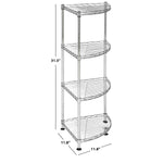 Safavieh Damaris 4 Tier Chrome Wire Corner Rack (11.8 In. W X 11.8 In. D X 31.5 In. H) , HAC1004 - Chrome
