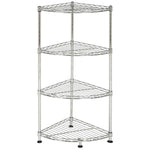 Safavieh Damaris 4 Tier Chrome Wire Corner Rack (11.8 In. W X 11.8 In. D X 31.5 In. H) , HAC1004 - Chrome