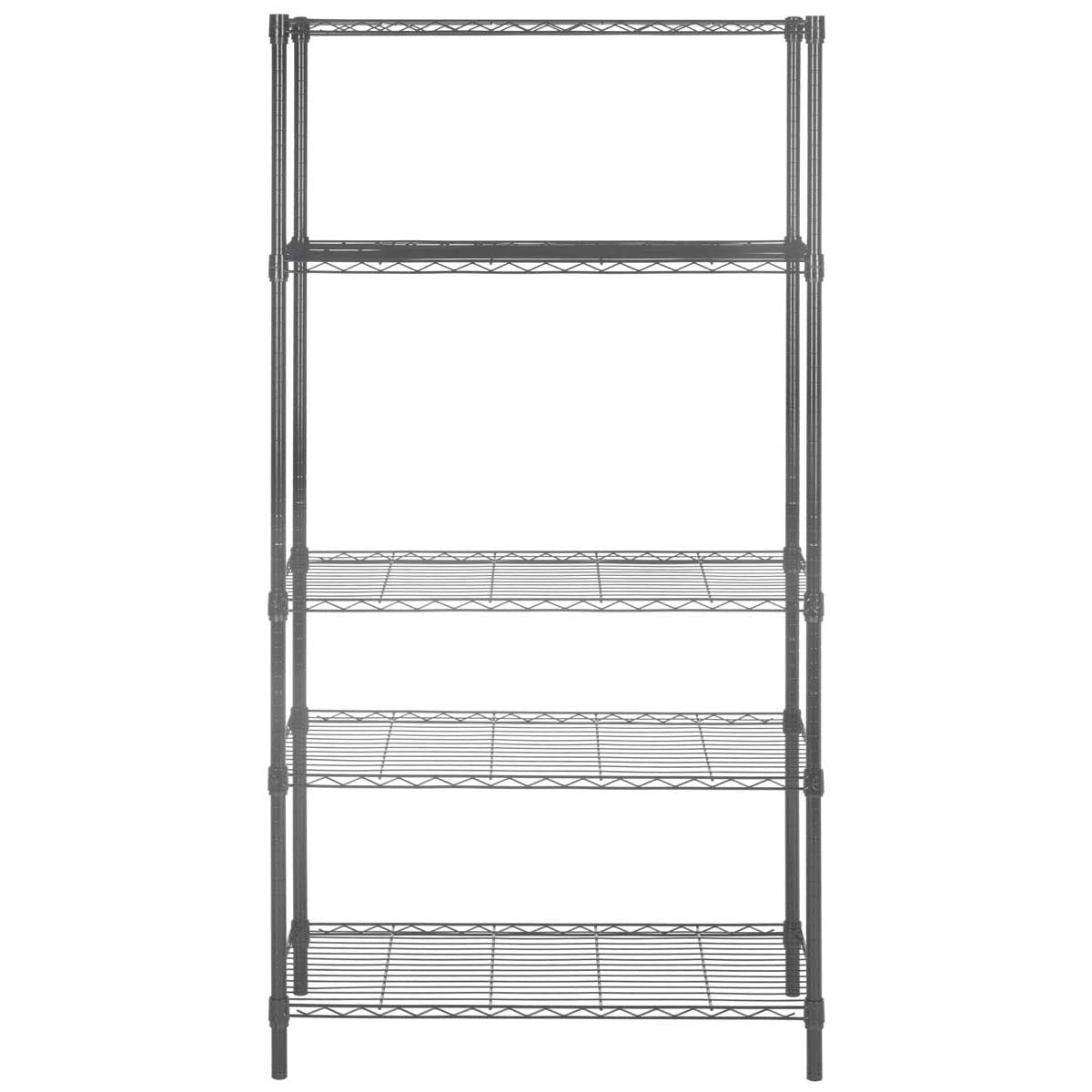 Safavieh Ceasar 5 Tier Chrome Wire Adjustable Rack (35.4 In. W X 17.7 In. D X 70.9 In. H) , HAC1006 - Chrome