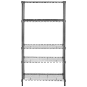 Safavieh Ceasar 5 Tier Chrome Wire Adjustable Rack (35.4 In. W X 17.7 In. D X 70.9 In. H) , HAC1006
