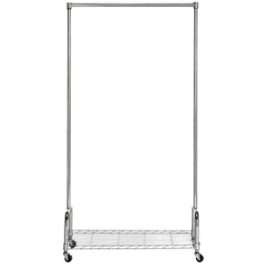 Safavieh Christian Chrome Wire Sngl Rod Clothes Rack (35.4 In. W X 13.8 In. D X 63 In. H) , HAC1020