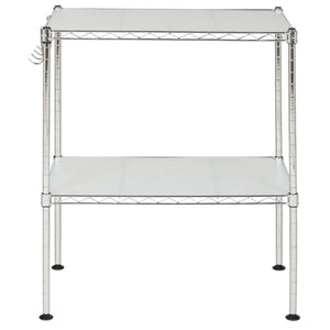 Safavieh Lucien 2 Tier Chrome Wire Microwave Rack (19.7 In. W X 11.8 In. D X 23.6 In. H) , HAC1025