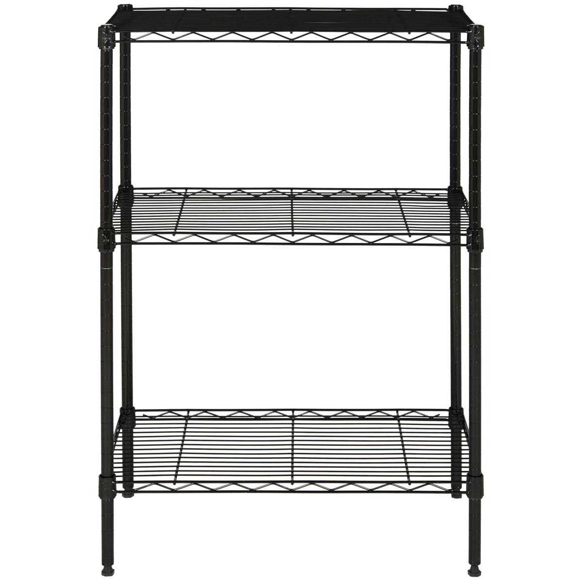 Safavieh Sierra Mini 3 Tier Chrome Wire Shelve (23 In. W X 13 In. D X 35 In. H) , HAC2000 - Black