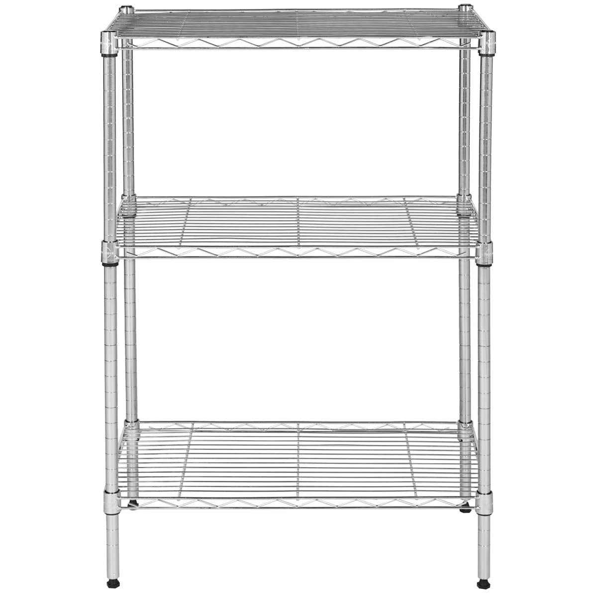 Safavieh Sierra Mini 3 Tier Chrome Wire Shelve (23 In. W X 13 In. D X 35 In. H) , HAC2000 - Chrome