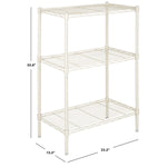 Safavieh Sierra Mini 3 Tier Chrome Wire Shelve (23 In. W X 13 In. D X 35 In. H) , HAC2000 - Ivory