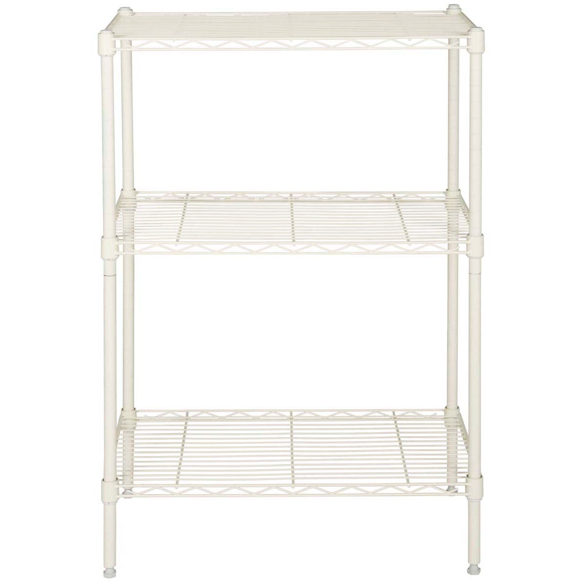 Safavieh Sierra Mini 3 Tier Chrome Wire Shelve (23 In. W X 13 In. D X 35 In. H) , HAC2000 - Ivory