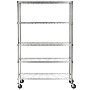 Safavieh Echo 5 Tier Heavy Duty Chrome Wire Shelve (47 In W X 18 In D X 75 In H) , HAC2004